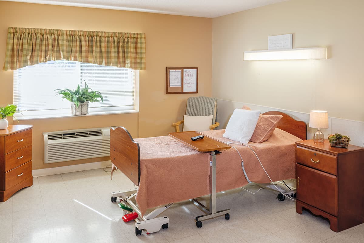A Private room at the Piedmont Post Acute facility